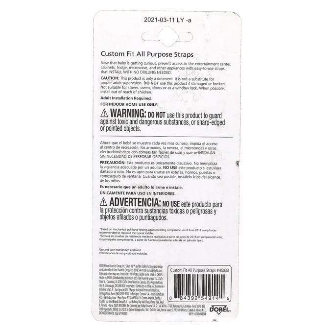 Safety 1st, sangle utilitaire personnalisée, paquet de 2 yellow