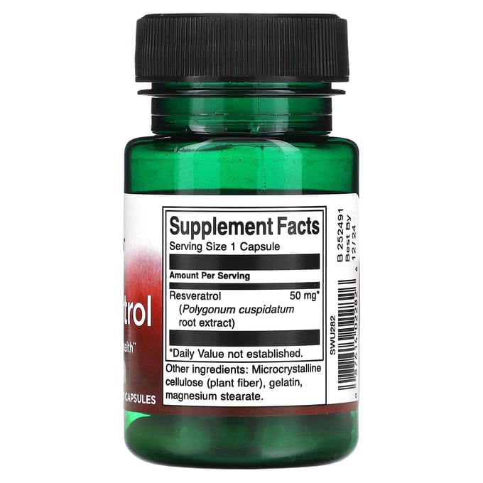 Resveratrol, 50 mg, 30 Capsules