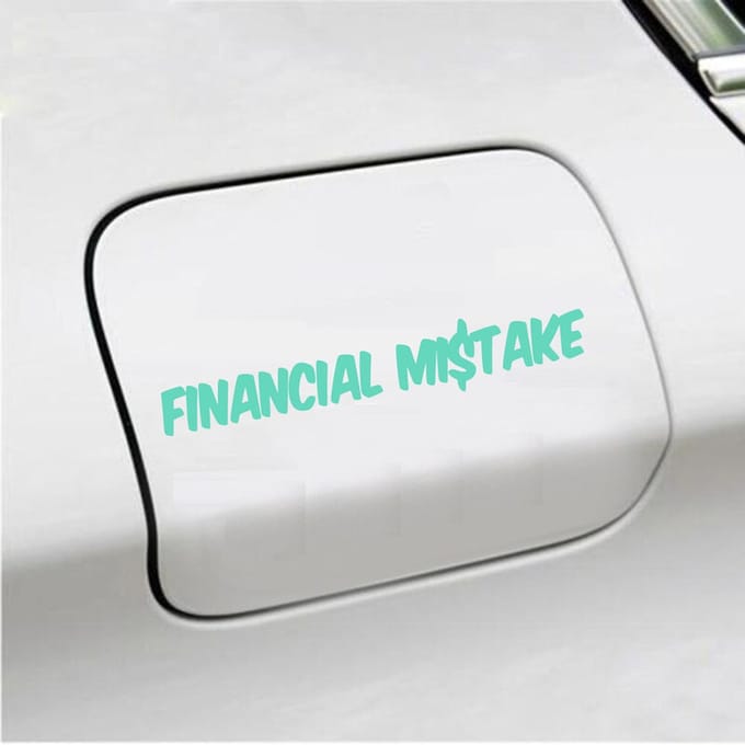 Bumpersticker - Financial Mistake - 4,1 X 25 - Mint