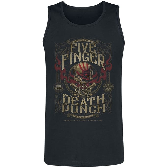 Five Finger Death Punch Tanktop - 100 Proof - S tot M - voor Mannen - zwart