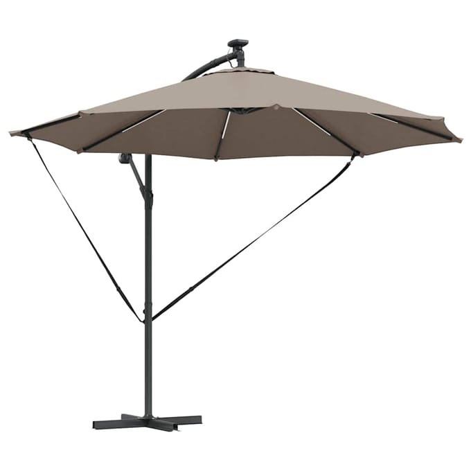 vidaXL - Parasol - 294 - x - 294 - x - 248 - cm - Polyester - en - Aluminium - Taupe