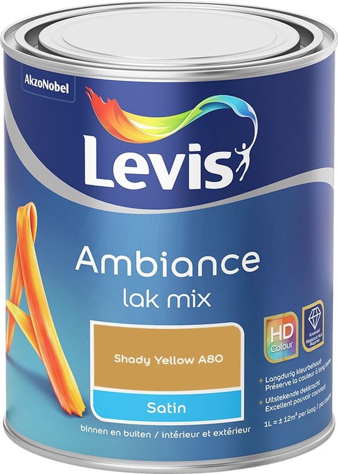 Levis - Ambiance Lak Satin Mix - Shady Yellow A80 - Mengverf - 1 L