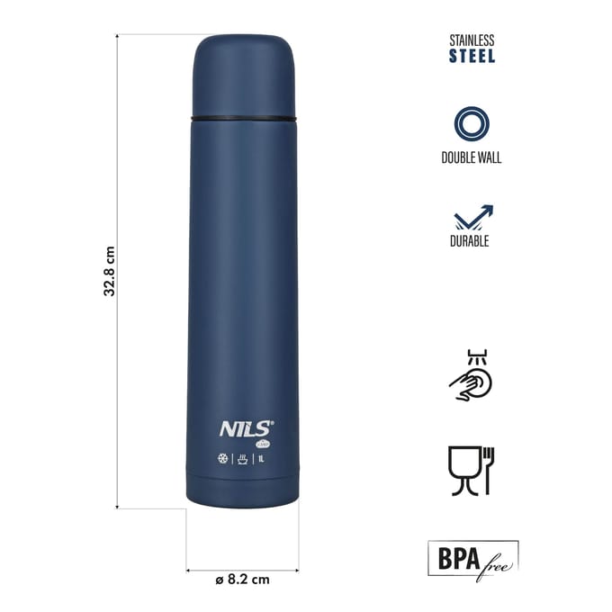 NILS CAMP NC3804 - Thermosfles - 1000ml - Dubbele Wand - BPA-vrij