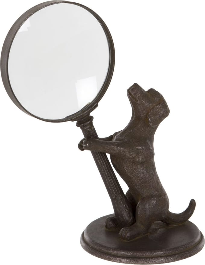 Hond met vergrootglas / loep