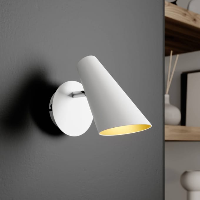 Lucande - wandlamp - 1licht - metaal - H: 24 cm - GU10 - wit