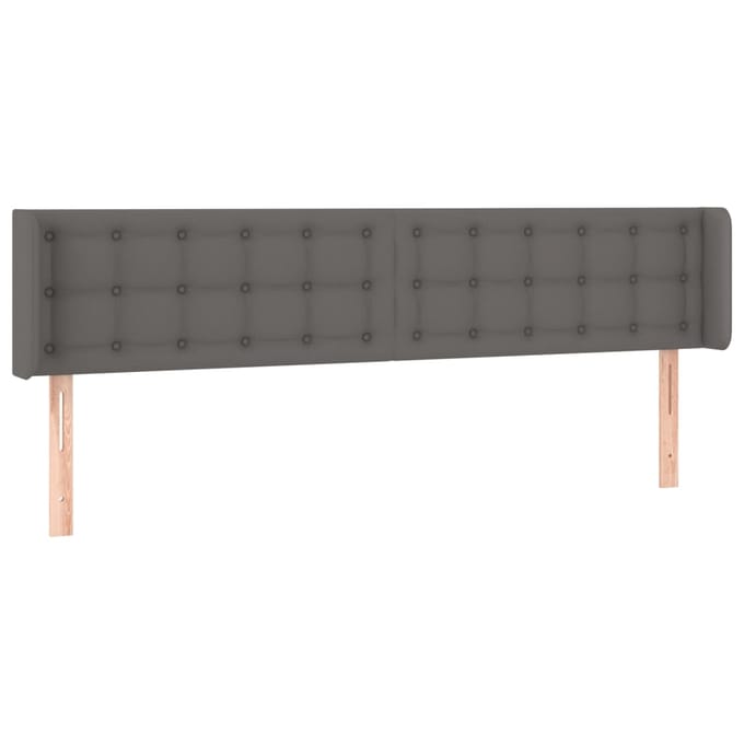 vidaXL - Hoofdbord - LED - 203x16x78/88 - cm - kunstleer - grijs