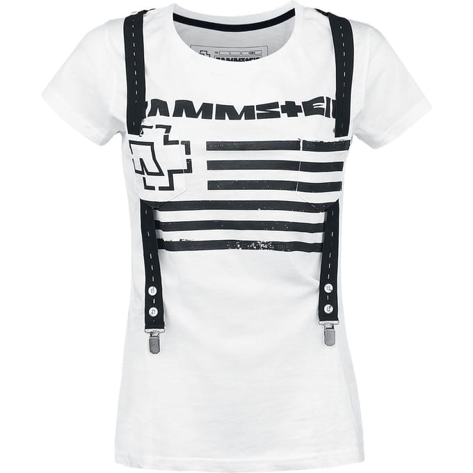 Rammstein T-shirt - Bretels - S tot XL - voor Vrouwen - wit