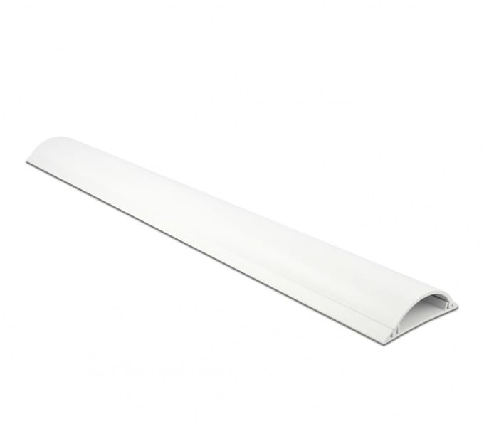 Kunststof kabelgoot half-rond met zelfklevende plakstrip - 100 x 7 cm / wit