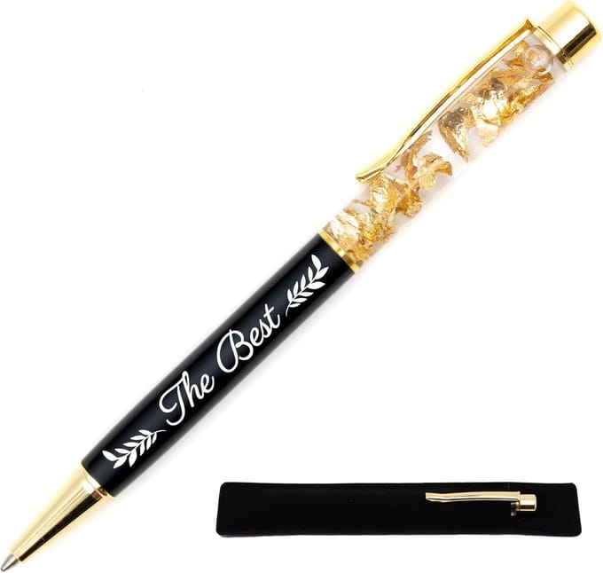 Luxe Gepersonaliseerde Pen Zwart met Gouden Gravure en Etui