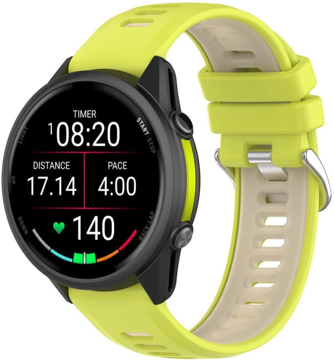 Siliconen bandje - geschikt voor Garmin Forerunner 935 / 945 / 955 / 965 / 745 / 970 - lime