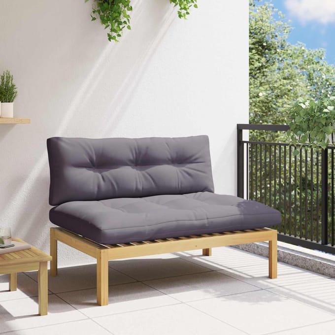vidaXL - Midden - Sofa - Eenheid - Licht - Acacia - en - Donker - Grijs - Acaciahout
