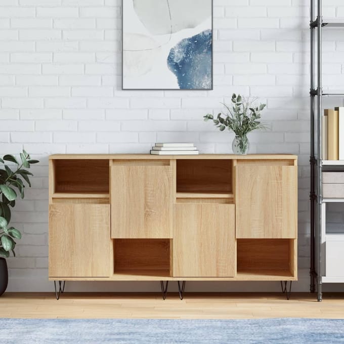 vidaXL - Dressoirs - 2 - st - bewerkt - hout - sonoma - eikenkleurig