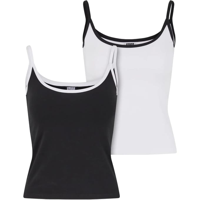 Urban Classics Contrast Basic (Set van 2) Dames Top - zwart/wit - S