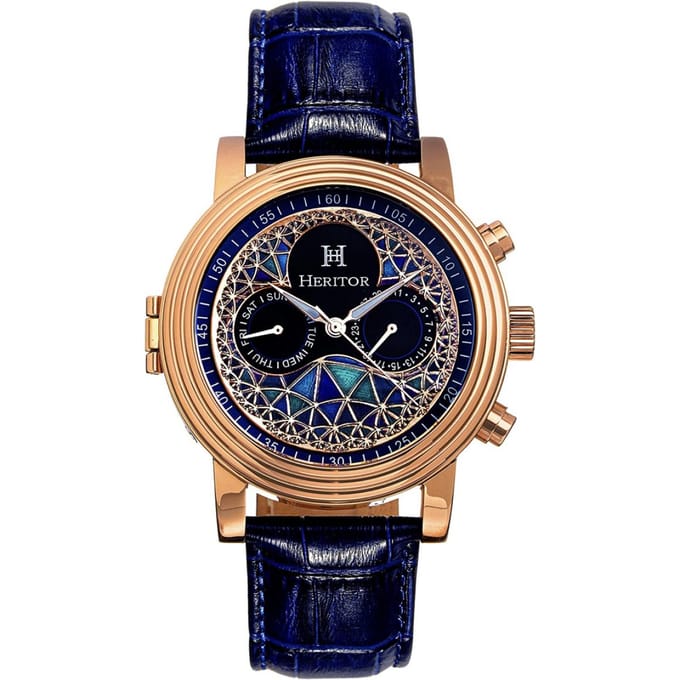 Heritor Automatisch Legacy horloge met leren bandje met dag/datum