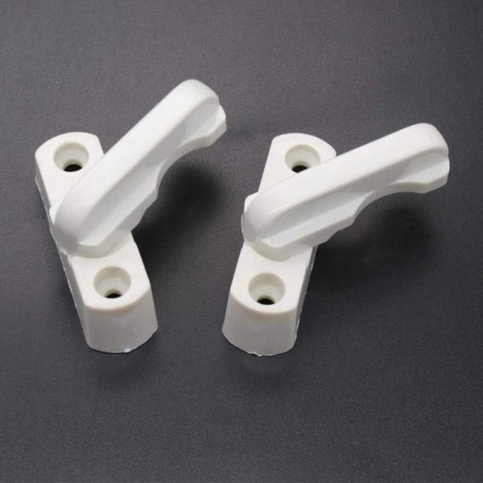 Raam Stopper - Deur Grendel - Extra Beveiliging - Sterke Zinklegering - 2 Stuks - Wit