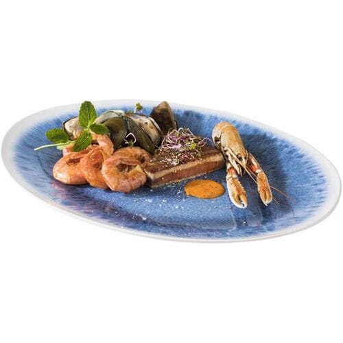 GGM Gastro (6 Stück) Tablett - BLUE OCEAN - Melamin - 480x355mm - Höhe: 30mm