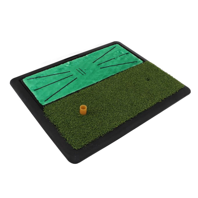 2 in 1 Golf Trainingsmat Anti-Slip Dubbel Turf Golf Slagmat Velvet 10mm Technisch Gras blue