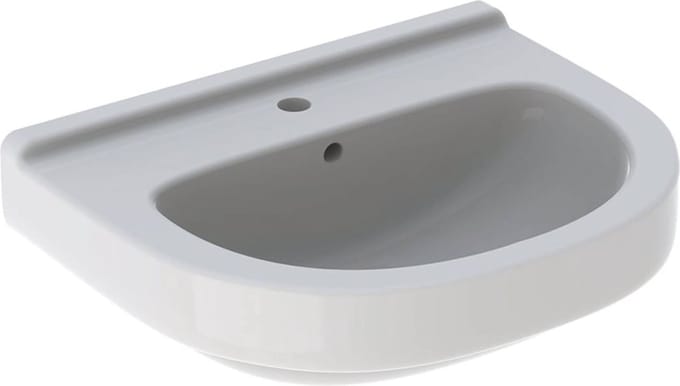 Geberit 300 Basic Arco wastafel halfrond met kraangat met overloop 60x49x19.5cm wit