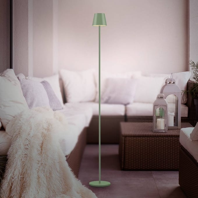 JUST LIGHT. GmbH JUST LIGHT. Euria LED vloerlamp, groen, ijzer, IP54