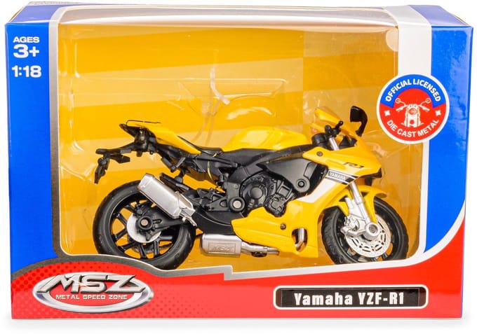 Daffi 1:18 yamaha yzf-r1 motorfiets geel - model speelgoed