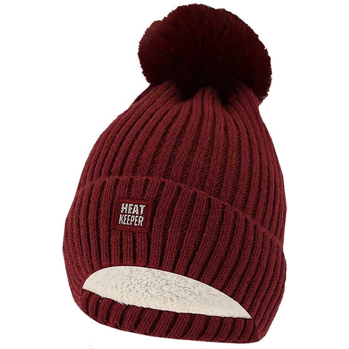 Thermo muts + pompon dames - Onesize - Bordeaux