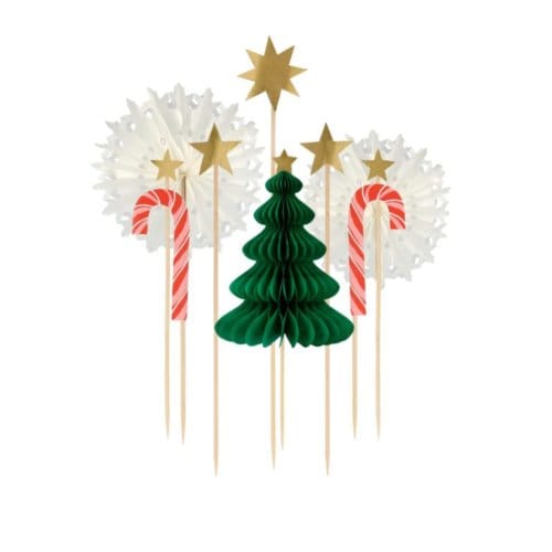 Meri meri kerst - taart toppers honeycomb