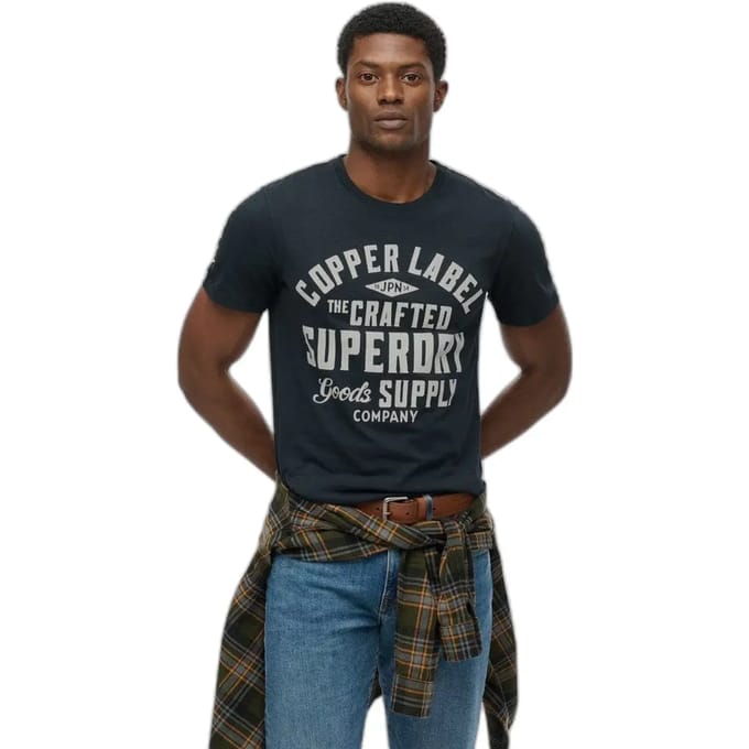 Superdry T-shirt Copper Label Relaxed T Shirt M1012256a Eclipse Navy Mannen Maat - M