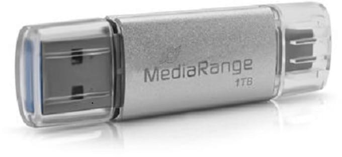 MediaRange MR941-1 USB flash drive 1 TB USB Type-A / USB Type-C 3.2 Gen 1 (3.1 Gen 1) Zilver