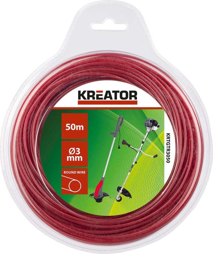 Kreator KRTGTT3050 trimmerdraad – gedraaid – 50 m lengte – 3mm diameter