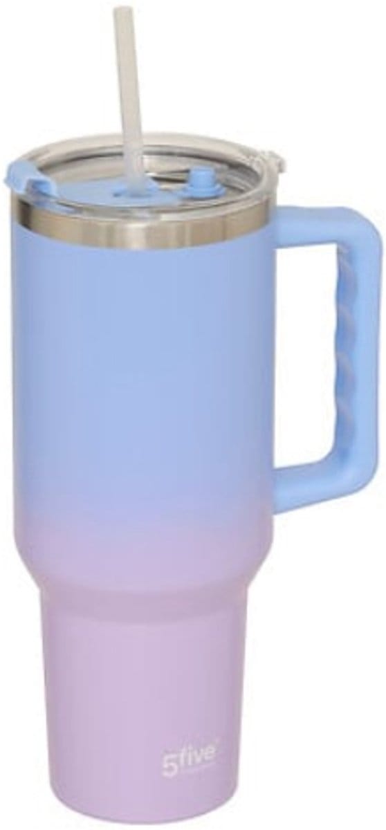 5Five Thermo Drinkbeker 1,2L - Roestvrij - Blauw/Lila
