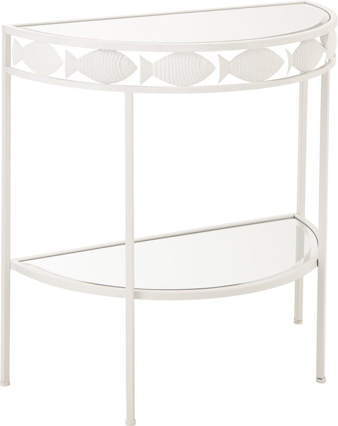 J-Line console Vis - ijzer - wit
