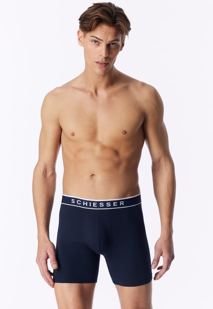 Schiesser 3PACK Long-Shorts - 95/5 Multipacks - Onderbroek Heren donkerblauw