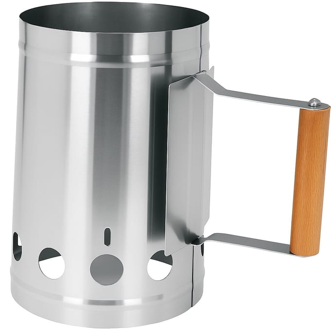 BBQ starter - Houtskoolstarter - Brikettenstarter metaal - ø17 x 27 cm