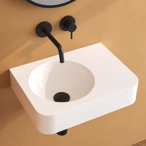 Kronenbach Stone hand wash basin 45 x 33 cm, basin left without tap hole KB137518BK