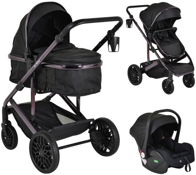 Moni All Road Black 3-in-1 Combi Kinderwagen met i-Size Autostoel
