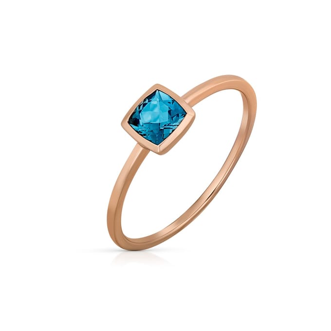 Orolino Ring 585 Gold Roségold mit Blautopas (beh.)