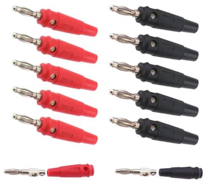 Set van 10 banaanstekkers voor audioluidsprekers - 20 A, 4 mm