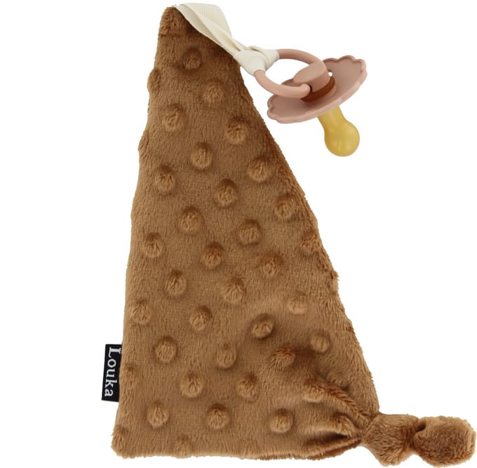 Louka Speendoekje driehoek minky caramel - speenknuffel - excl. Bibs speen