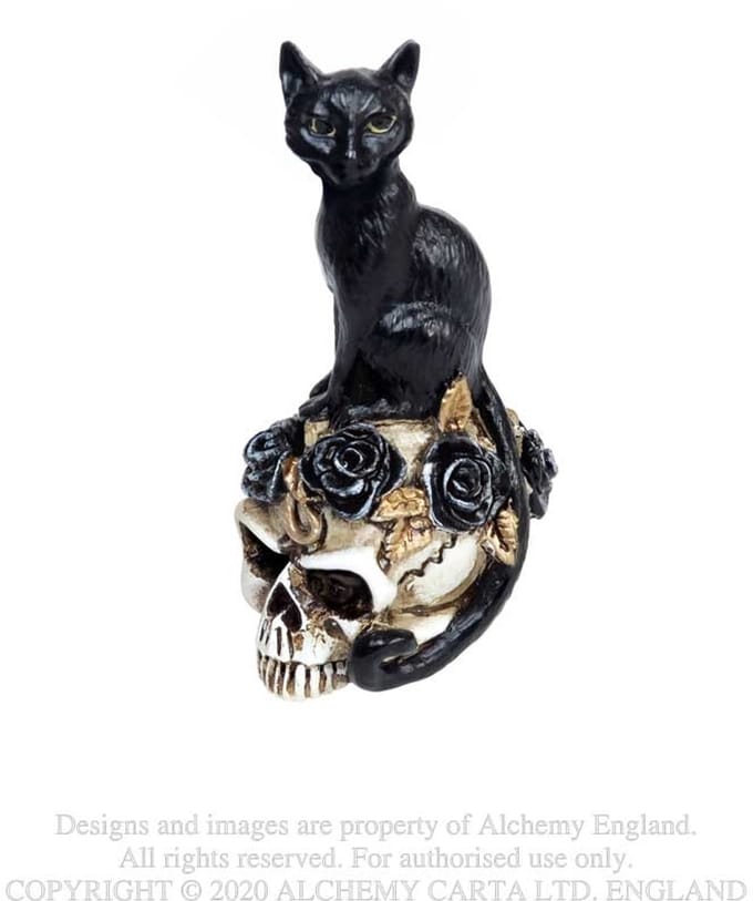 Alchemy - Cat/Skull Beeld/figuur - Zwart/Creme