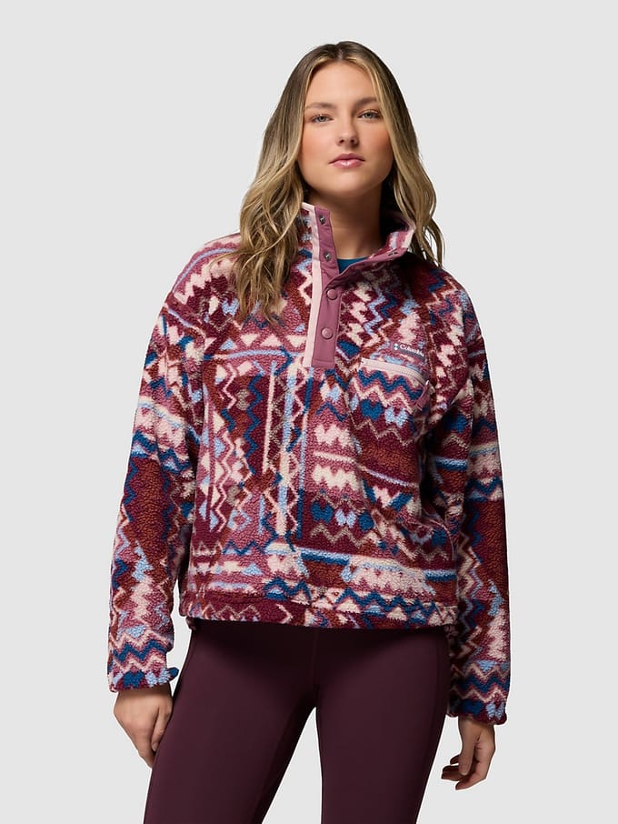 Columbia Helvetia II Printed Cropped Half Snap Half-Zip Fleece Trui rood