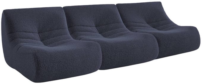 sweeek - Set van 3 alpaca-effect stof fauteuils 1 zitplaats l 91 x b 105 x h 72cm - sokol