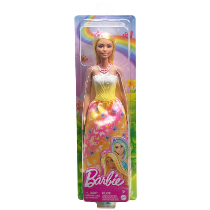 Barbie koninklijke zeemeerminpop - geel, oceaangeïnspireerde tiara