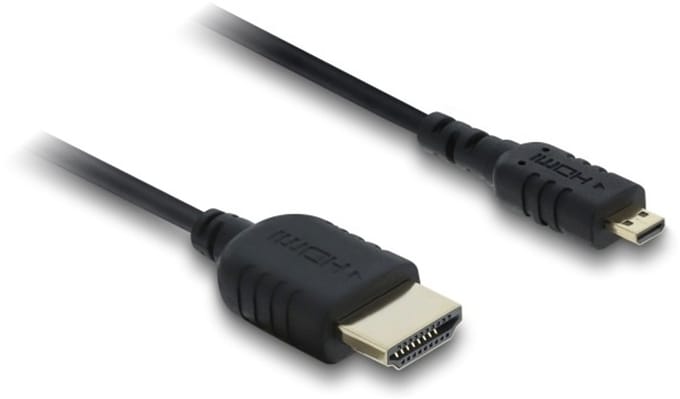 Premium Micro HDMI - HDMI kabel | Slimline | HDMI2.1 (8K 60Hz + HDR) | zwart | 1 meter