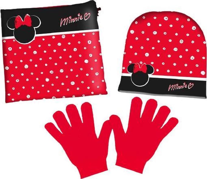 Disney Winterkledingset Minnie Mouse Meisjes Rood 3-delig