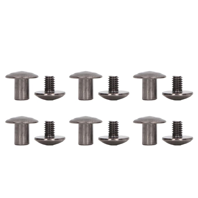 200 Ensembles Vis de Reliure Uniformément Enduites Surfaces Courbes Laiton Traitement par Électrodéposition Assortiment de Vis Chicago gray