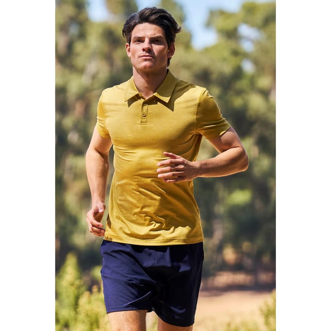 Mountain Warehouse Heren Agra gestreept poloshirt (Geel)