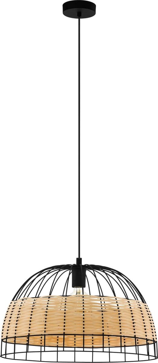 EGLO Anwick - Hanglamp - E27 - Ø 50 cm - Zwart/Rotan