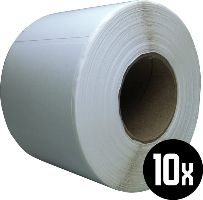 DULA Compatible Zebra Labels 70x50mm - 1000 etiketten per rol - kern 45mm - Wit - Permanent - 10 rollen