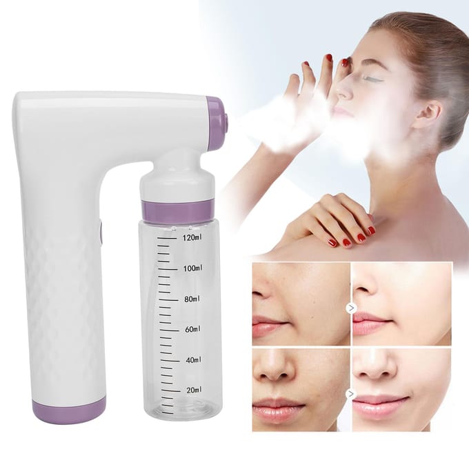 Handheld Airbrush Sunless Tanning Airbrush Huishoudelijk USB Oplaadbaar Spray Airbrush 120ml Roze white