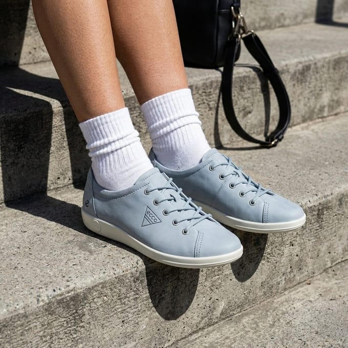 Ecco Ecco Soft 2.0 Sneakers blauw Nubuck